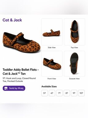 Cat & Jack Toddler Addy Ballet Flats - Tan Leopard Print